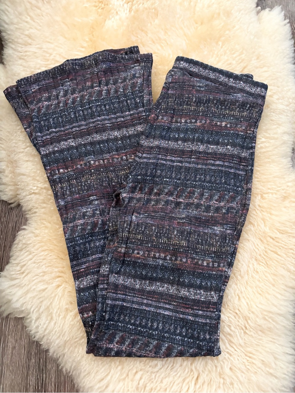 Joe Benbasset Multicolor Knit Flare Pants - Blue & Brown Tones